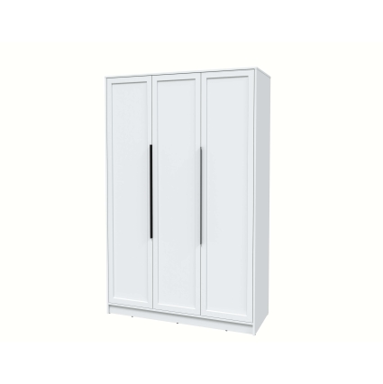 Шкаф распашной Тренд КТ-Ш3 (Белый платинум ЛДСП/ Белый ЛМДФ) Ш1360 В2128 Г547